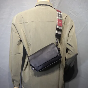 basit çapraz vücut moda şerit erkek sırt bungee Kore moda cep telefonu çantası gençlik çantası