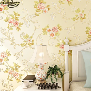 beibehang papel de parede 3d Avrupa pastoral duvar kağıtları oturma odası dekorasyon yatak odası Çiçekler duvar kağıdı duvar kağıdı rulo
