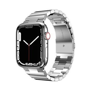 Bilezik Band iWatch Apple watch 7 45mm 41mm Yedek Bantlar Serisi 6 SE 5 4 3 44mm 40mm 42mm Metal Paslanmaz Çelik Kayış