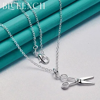 Blueench 925 Ayar Gümüş Makas Kolye 16-30 Inç Zincir Kolye Bayanlar ıçin Parti Rahat moda takı