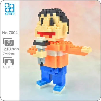 Boyu 7004 Anime Doraemon Konta Takeshi Okul Çocuğu 3D Modeli DIY Mini Elmas Blokları Tuğla Yapı Oyuncak Çocuklar için hiçbir Kutu