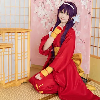 Bungo Sokak Köpekleri Kyoka Izumi Kimono Cosplay Kostüm Cadılar Bayramı Anime Cosplay Kostümleri süslü elbise Adam Kadın için Japon Kimono