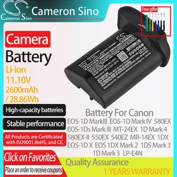 CameronSino Canon EOS-1D MarkIII EOS-1D Mark IV 580EX-II 550EX 540EZ MR-14EX 1DX Uyar Canon LP-E4N kamera Pil