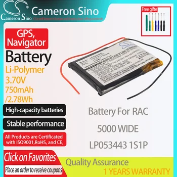 CameronSino Pil için RAC 5000 GENİŞ uyar RAC LP053443 1S1P GPS,Navigator pil 750mAh/2.78 Wh 3.70 V ı ı ı ı ı ı ı ı ı ı ı ı ı