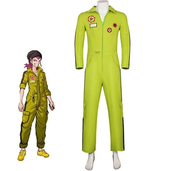 Danganronpa Cosplay Kazuichi Souda Kostüm Tulum Güle Güle Umutsuzluk Kampüs Üniforma Yeşil Bodysuit Yetişkin Unisex Oyun Takım Elbise