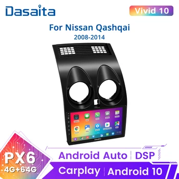 Dasaita Canlı Nissan Qashqai 2008 için 2009 2010 2011 2012 2013 Araba Radyo 1 Din Apple Carplay Android Otomatik 1280*720 GPS DSP ile