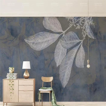 Dekoratif duvar kağıdı serisi Modern basit ve taze suluboya dekoratif boyama arka plan duvar bitkiler