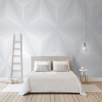 Dekoratif duvar kağıdı serisi Modern basit üçgen 3D etkisi geometrik TV arka plan duvar