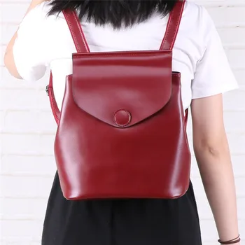 Deri Kadın Sırt Çantaları Kadın Moda Sırt Çantası Kadın Lüks Sırt Çantası Satchel okul çantası Yüksek Kaliteli Laptop Sırt Çantası