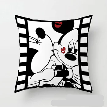 Disney Mickey Minnie Mouse Minnie Yumuşak Yastık Kılıfı Beyaz Çift Yastık Örtüsü Dekoratif Yastıklar Durumda Oturma Odası Hediye 45x45cm