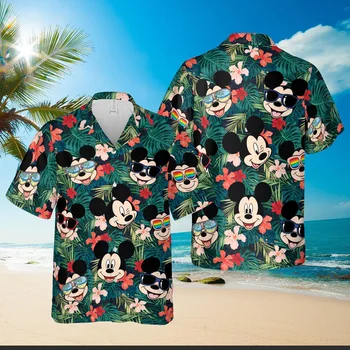 Disney Mickey Özel Tropikal Disney havai gömleği / havai gömleği Kadınlar Erkekler İçin / havai gömleği Özel