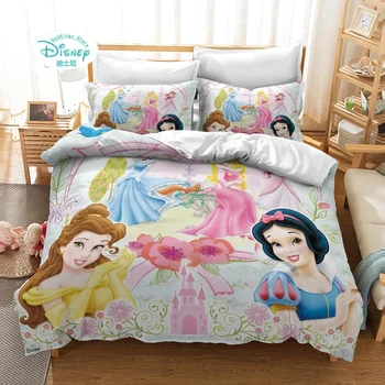 Disney Prenses Pembe Yorgan yatak örtüsü seti 3 adet Çocuklar için Tek Kişilik Yatak e n e n e n e n e n e n e n e n e n e Yatak Örtüsü Kraliçe yatak odası dekoru Kız Odası Hediye