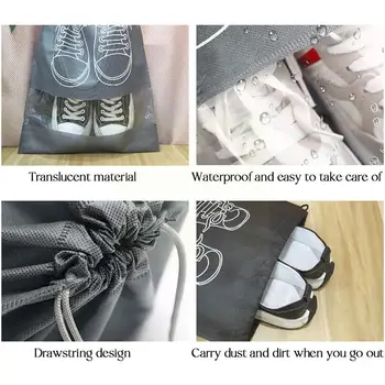 Dokunmamış Ayakkabı Çantası Su Geçirmez Toz Geçirmez Seyahat Çantası Taşınabilir Tote İpli Çanta Ayakkabı Depolama Ayakkabı Organizatör G7b9