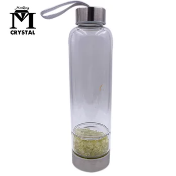Doğal sitrin Çakıl Su şişesi sarı Kuvars Düzensizlik Kristal Enerji Şifa fincan Taş kristal su Drinkware