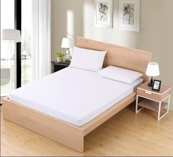 Düz Renk Çarşaf Yatak Örtüsü çarşaf Elastik Bant İle %100 % Polyester Yatak Koruyucu Ped çift kişilik yatak seti