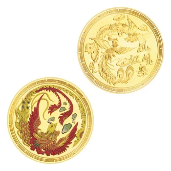 Efsanevi Yaratıklar Phoenix Hatıra Hediye İyi Şanslar Getiriyor Phoenix Altın ve Gümüş Kaplama Koleksiyon hatıra parası