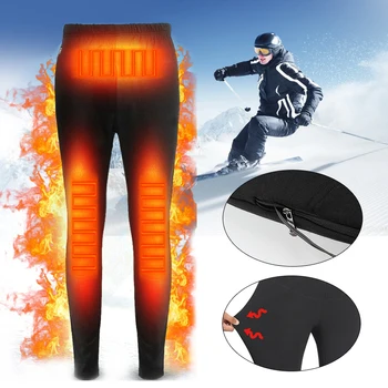 Elektrikli ısıtmalı pantolon USB şarj erkek kadın kış açık ısıtma pantolon erkek / kadın sıcak tayt kamp yürüyüş ıç çamaşırı