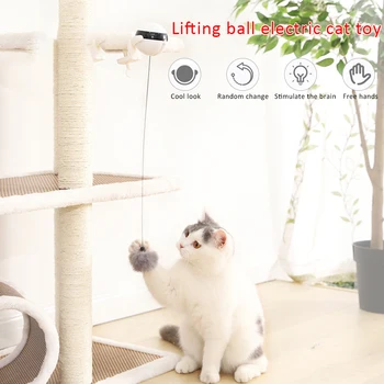 Elektronik Hareket Kedi Oyuncak Yaratıcı Komik Pet Kaldırma Topu İnteraktif Kedi Teaser Oyuncak Elastik Tavşan Saç Topu Kedi Ürünü