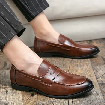 Erkek Deri Ayakkabı Lace Up Trend rahat erkek ayakkabısı Açık İngiliz Moda Erkekler Sneakers Moccasins erkek ayakkabısı büyük boy 48