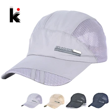 Erkek kadın visor şapkalar Hızlı Kuru yaz güneşlikli kep Dağcılık şapka casquette chapéu Açık Havada örgü beyzbol şapkası s