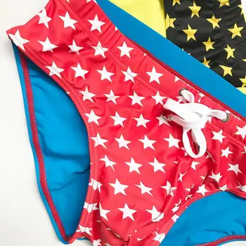 Erkek Mayo Külot Iç Çamaşırı Yaz Plaj İpli Yıldız Baskı Yüzme Pantolon Yüzmek Külot Spa Yüzme Külot erkek mayoları