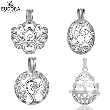 Eudora Benzersiz 14mm Harmony Bola Kafes Kolye Bakır Metal 14mm Eudora Gebelik Madalyon fit Çan Top Kolye Kadınlar İçin takı