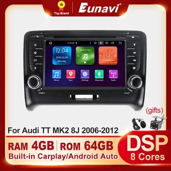 Eunavi Android 10 araç DVD oynatıcı Audi TT İçin MK2 8J 2006 2007 2008 2009 2010 2011 2012 Multimedya Oynatıcı 2 Din GPS WİFİ Carplay Radyo