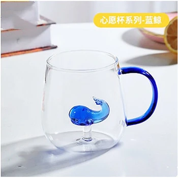 Ev Japon Rüzgar mutfak Sevimli Hayvan Bitki Desen Cam kahve fincanı Kaplanmamış Kahvaltı Çay süt kupası içme bardakları 300ml