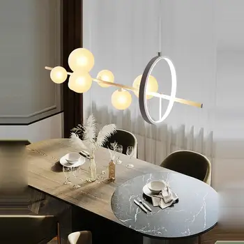 G9 LED Modern beyaz altın siyah cam tasarımcı kolye ışıkları.Sarkıt Lamba.Yemek odası için kolye ışık