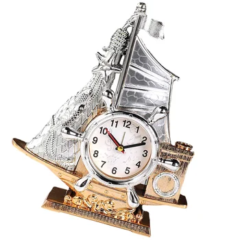 Gemi Saat Masa Modeli Dekor Raf Kitaplık Masa Masa Üstü Statuelifelike Alarm Çocuklar Boş Süsler Akrilik Süs