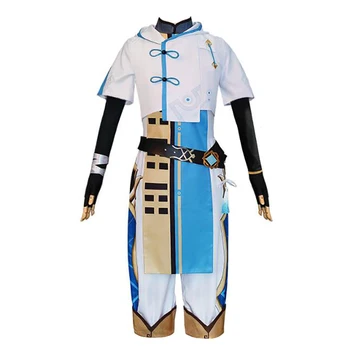 Genshin Darbe Chongyun Cosplay Kostüm Oyunu Üniforma Tam Set Cadılar Bayramı Partisi Kıyafet Yetişkin Giyim Takım Elbise