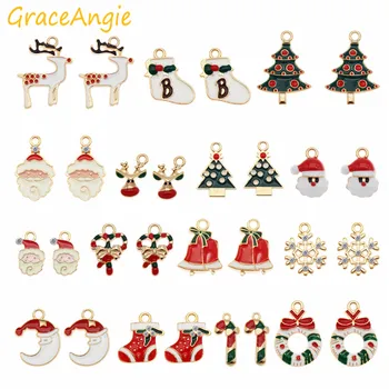 GraceAngie 15 adet/15 Çift noel takılar takı yapımı için Noel Çizme Kardan Adam Çizme Kar Tanesi Charms Kolye Takı Yapımı hediye