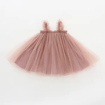 GY Sevimli kısa çiçek çocuk giyim yumuşak iplik prenses askı etek yaz çocuk doğum günü partisi elbisesi 1-5 yaşında