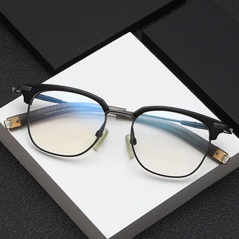 Gözlük Çerçevesi Erkekler Geniş Yan Büyük Kaş Çerçeveleri Miyopi Retro Gözlük Moda Kare Gözlük Marka Tasarımcısı D411 Gözlük