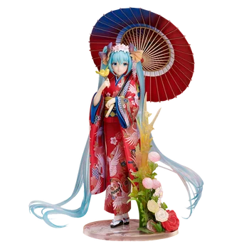Hatsune Miku el yapımı miku kimono kar kiraz çiçeği kelebek prenses çevre modeli dekorasyon bebek bebek hareketli