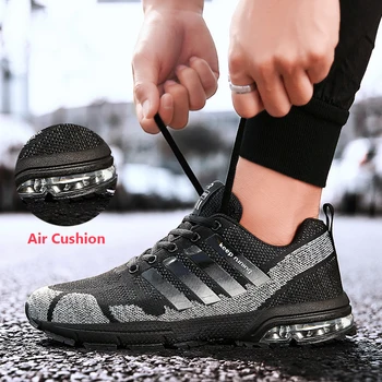 Hava yastığı Erkekler günlük ayakkabılar Spor Eğitimi koşu ayakkabıları Nefes Spor Atletik yürüyüş ayakkabısı kaymaz Unisex Ayakkabı