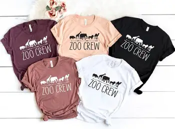 Hayvanat bahçesi Ekip Gömlek, Aile Eşleştirme Hayvan Kaleci Aile Eşleştirme Hayvanat Bahçesi Gezisi Kuzenler Anne Kısa Kollu %100 % Pamuk Streetwear goth y2k