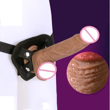 HOWOSEX yapay penis üzerinde kayış Pantolon Gerçekçi Penis Lezbiyen Strapon Külot Silikon Çift Katmanlı Dildos Dick Seks Oyuncakları Kadın İçin