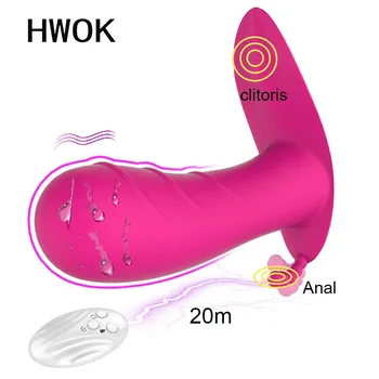 HWOK Giyilebilir Külot Yapay Penis Vibratör Kablosuz Uzaktan Kumanda Titreşimli Yumurta Klitoris Stimülatörü Seks Oyuncakları Kadın Masturbator