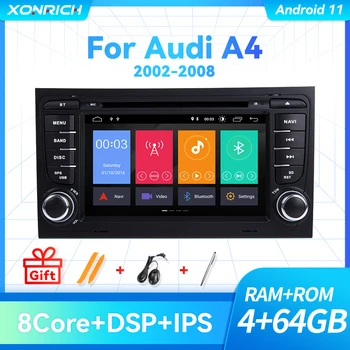 IPS DSP 2 din Android 11 GPS AutoRadio Multimedya Audi A4 B8 B6 B7 S4 B7 B6 RS4 B7 KOLTUK Exeo Navigasyon DVD oynatıcı 4GB 64GB