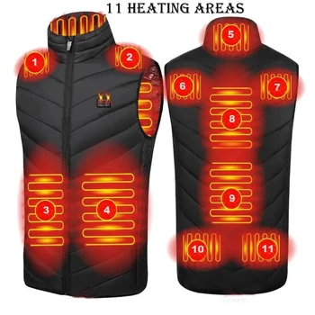 Isıtma ceketleri USB anahtarı 2-11 bölge ısıtmalı yelek elektrikli termal avcılık açık ceket erkek kadın akıllı yastıklı giysi