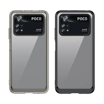 Için Poco M4 Pro Poco M4 Pro Kapak Fundas Sert Saydam Yumuşak Çerçeve Şeffaf Telefon Coque Poco M4 Pro