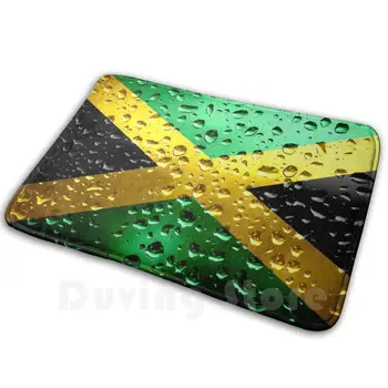 Jamaika bayrağı-Yağmur Damlaları Mat Halı Halı Kaymaz Paspaslar Yatak Odası Ülke Ülke Ulus Milletler Milliyetler