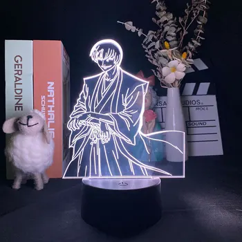 Japon animesi Bleach Gin Ichimaru LED Gece Lambası Mevcut Ofis Renkli Manga 3D Lamba Kapalı Çocuk Arkadaşlar doğum günü hediyesi