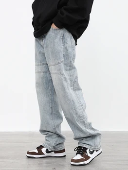 Jean Vintage Kot Rahat pantolon Büyük Boy Baggy Erkek Hip Hop Y2k Pantolon Erkekler Streetwear Kadın Trendyol Harajuku erkek