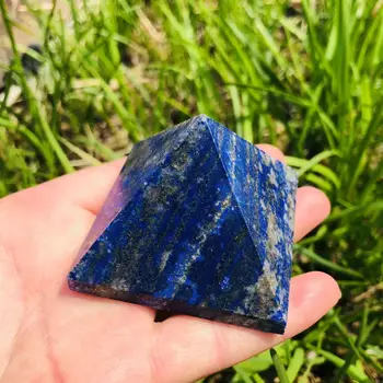 Kaba Lapis Lazuli Kuvars Taş Mavi Kristal Reiki Şifa Piramit Sanatsal El Sanatları 50mm-60mm