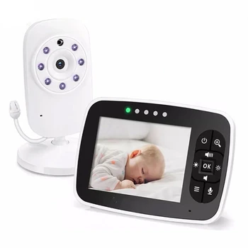 Kablosuz bebek izleme monitörü, 3.5 İnç LCD Ekran Bebek Gece Görüş Kamera, İki Yönlü Ses, Sıcaklık Sensörü, EKO Modu, Ninniler