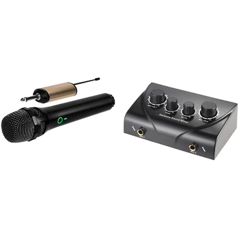 Kablosuz Dinamik Mikrofon ile Taşınabilir Çift Mikrofon Girişi Ses ses mikseri Ab Tak