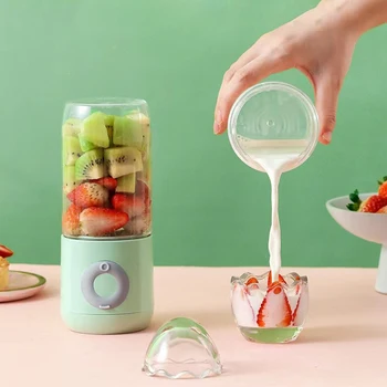Kablosuz Sıkacağı Makinesi 6 Bıçakları USB Şarj Edilebilir Mini Taşınabilir Mikser Mutfak Gıda Işlemcileri Taze Meyve Portakal Suyu Blender