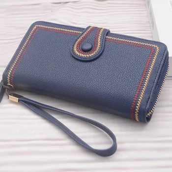 Kadın deri cüzdan kadın el çantası Çile Cüzdan Fermuar Uzun Çantalar kart tutucu Yüksek Kaliteli Bolsa Feminina